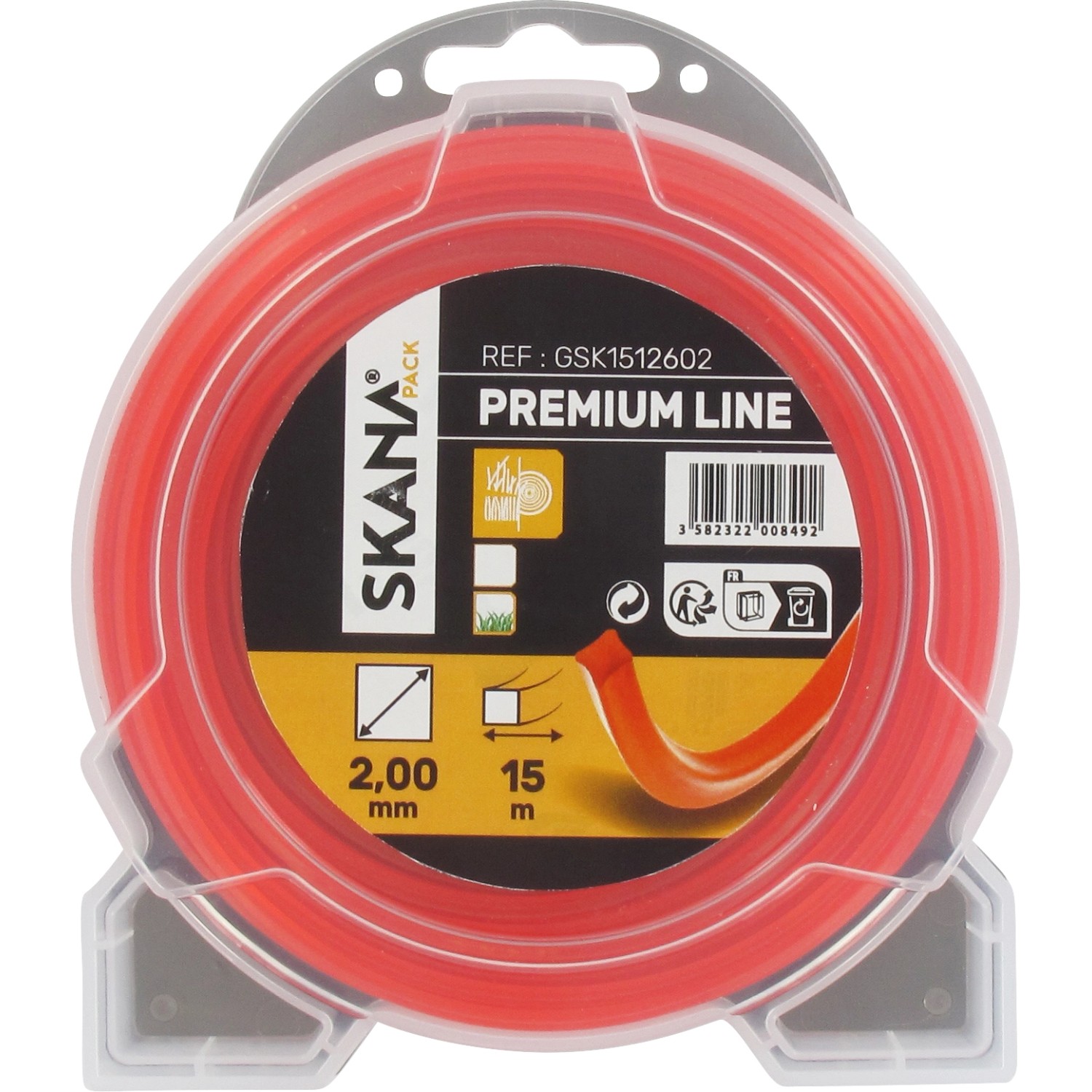 Skana Premium-Mähfaden 4-Kant Ø 2 mm x 15 m
