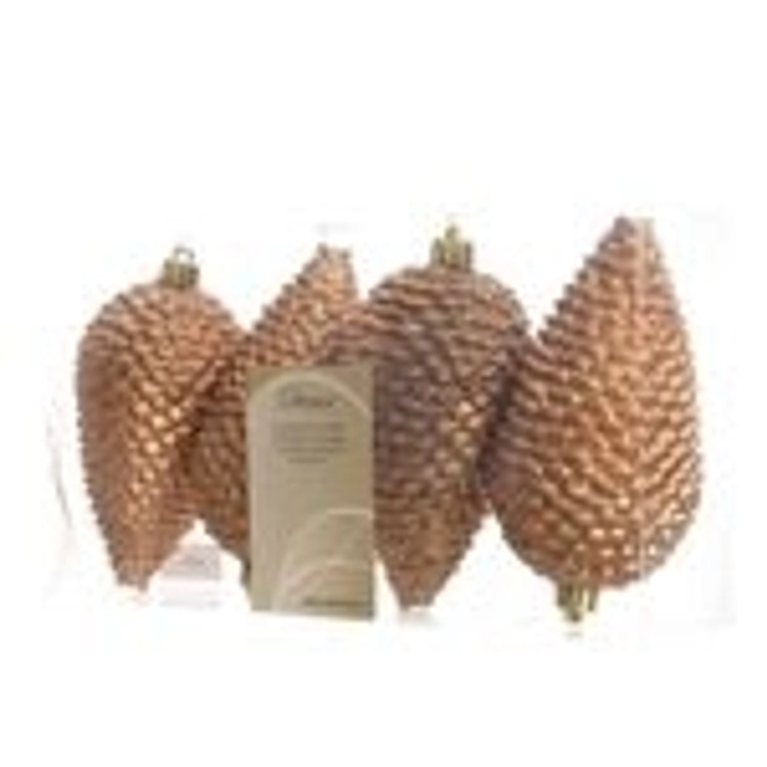 Kaemingk Christbaumschmuck Zapfen Bruchfest  7 cm H 12 cm 4 Stueck Braun