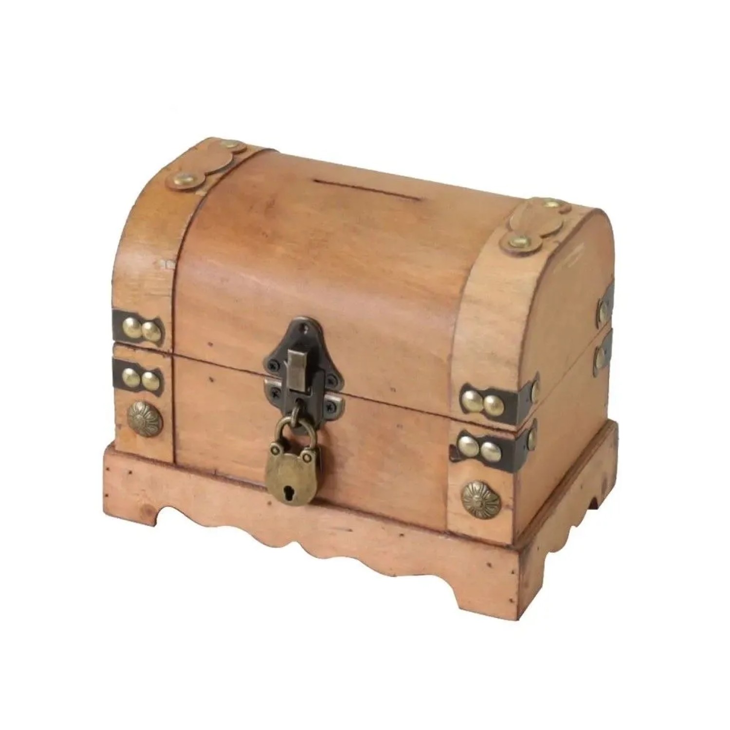 HMF 6414-50 Spardose Holzkiste Schloss 18 x 12 x 14 cm Klein Namibia