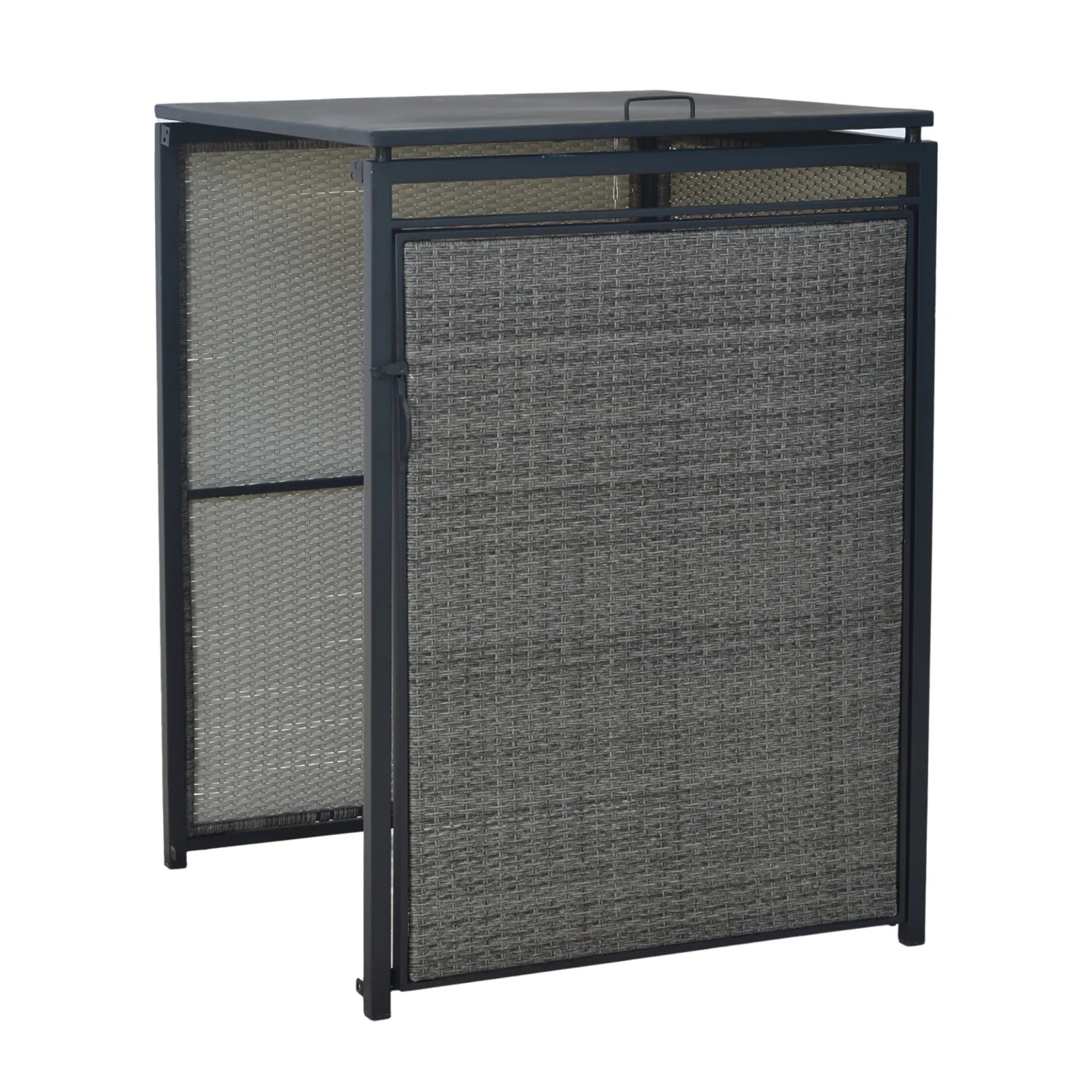 Merxx Mülltonnenabdeckung Anbau Klein Alu/Kunststoffgeflecht