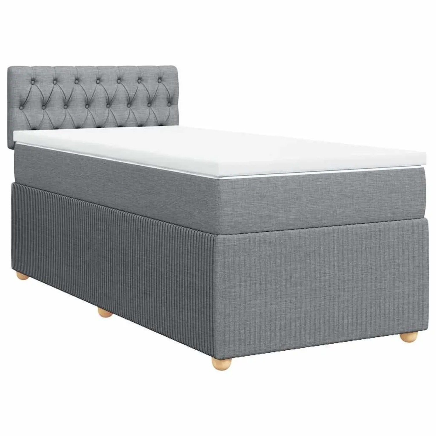 vidaXL Boxspringbett mit Matratze Hellgrau 80x200 cm Stoff 3287290 günstig online kaufen
