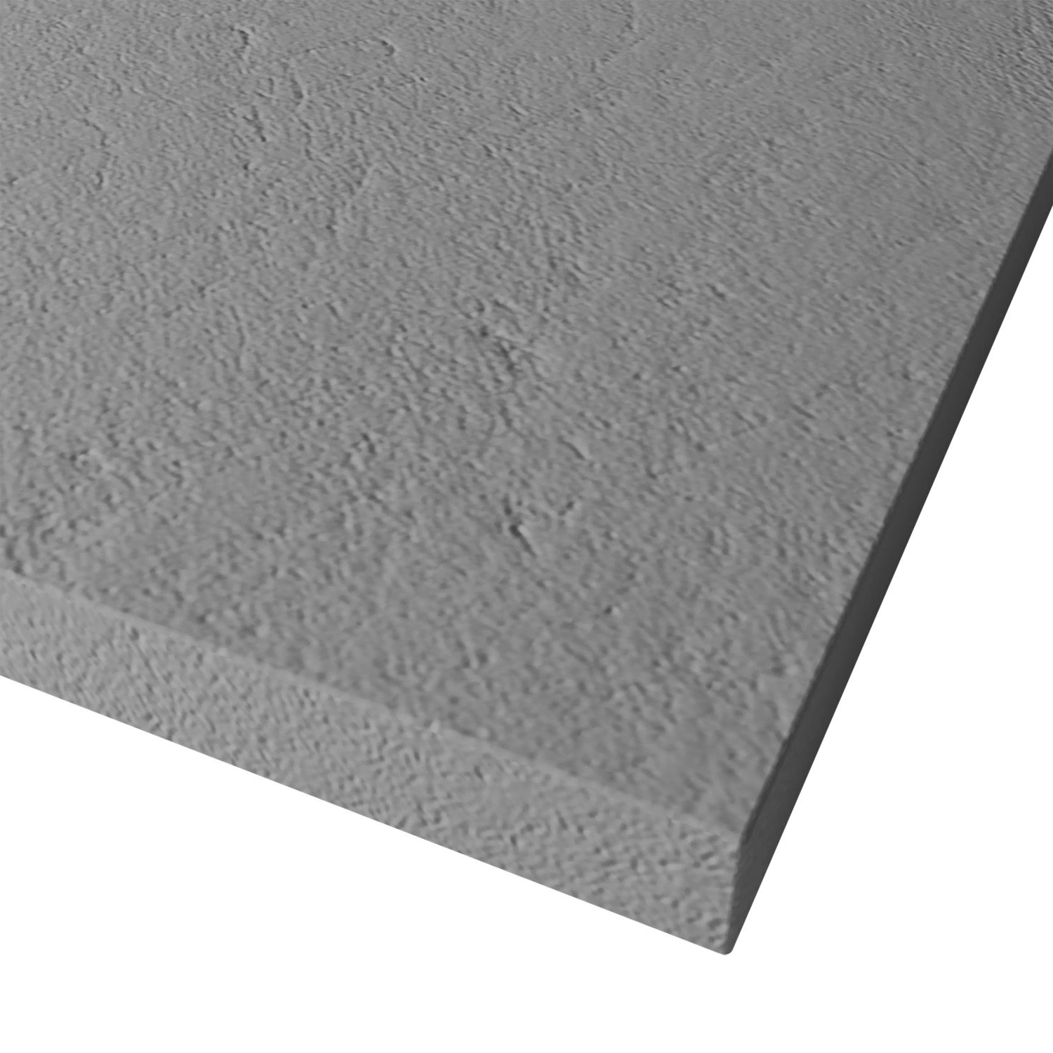 Detailaufnahme: Rechteckige Breuer Duschwanne Modern Line in Steingrau mit Steinoptik.