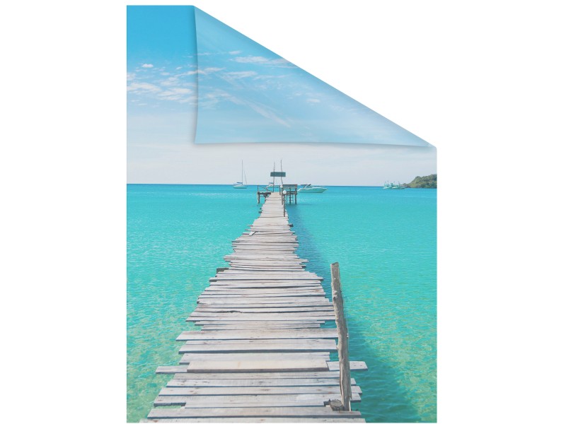 Lichtblick Fensterfolie selbstklebend mit Sichtschutz El Mar Blau kaufen  bei OBI