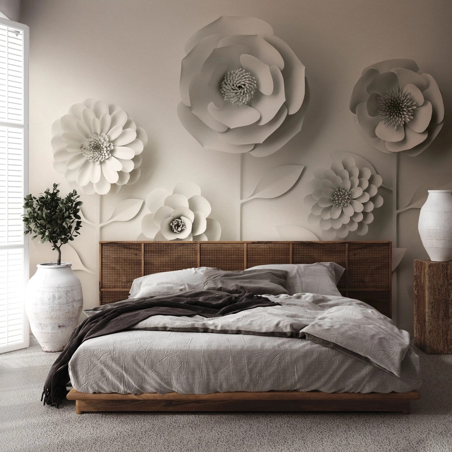 PROFHOME 382931-GU Fototapete 3D Matt Beige Elfenbein 3,71 m x 2,8 m 0,53 m günstig online kaufen