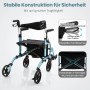 Costway Rollator Faltbar & Leicht Gehhilfe 6-Fach Höhenverstellbar Blau_6