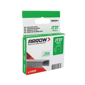 Arrow Klammern JT21, 12 mm, 1000 Stück, für Tacker – Feindrahtklammern für Stoffe, Polster und Bastelarbeiten.
