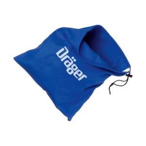 Blauer Dräger Atemschutzmasken Beutel mit Kordelzug. Robuster Behälter für Voll- und Halbmasken, schützt vor Staub.