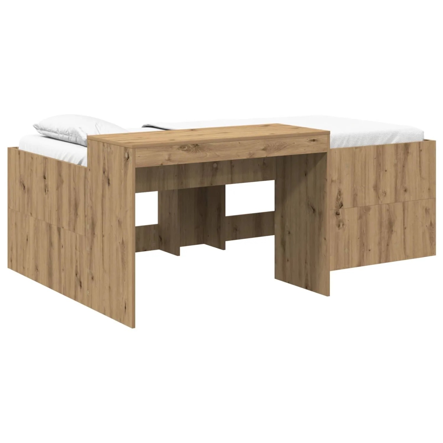vidaXL Hochbett mit Schreibtisch für Kinder Artisan-Eiche 3422666