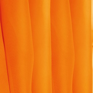 Orange Bistrogardine Noella mit Schlaufen, 160x45 cm, Detailansicht des Stoffes.