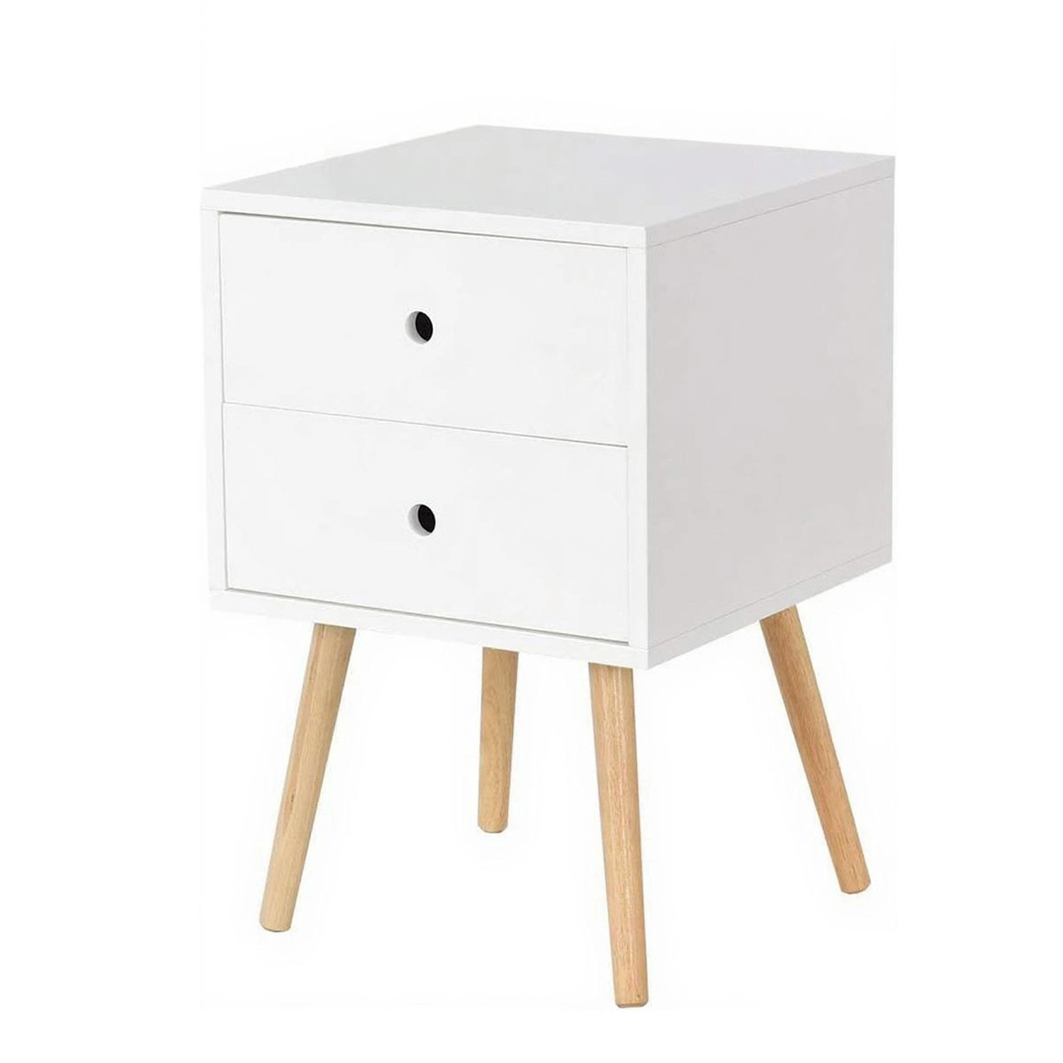 Costway Nachttisch mit Schubladen Beistelltisch Aus Holz