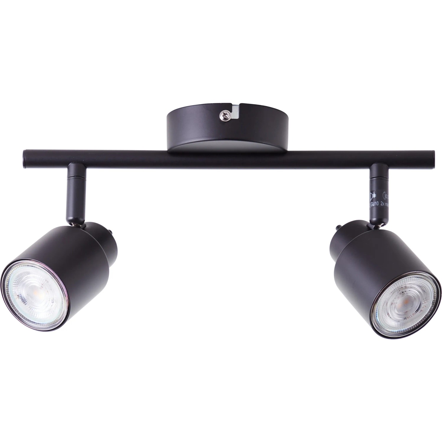 Brilliant LED-Spotrohr Andres, 2-flammig, schwarz matt. Deckenleuchte mit zwei Strahlern.