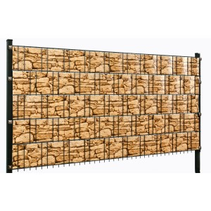 Floraworld PVC-Sichtschutzrolle in Sandstein-Optik für Zaun, flexibel und blickdicht.