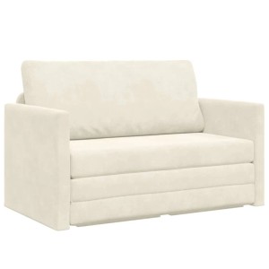 vidaXL Schlafsofa Creme 124 x 204 x 61 cm Samt 4106708