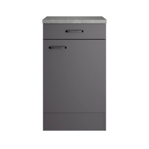 OPTIFIT Unterschrank Kiel420, 50 cm breit, anthrazit matt mit Schubkasten für Hauswirtschaftsraum.