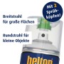 Belton Free AQUAcolours Klarlack Spraydose mit zwei Sprühköpfen: Breitstrahl für Flächen, Rundstrahl für Objekte.