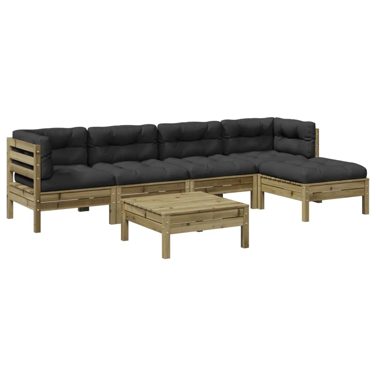 vidaXL 6-Tlg Garten-Sofagarnitur mit Kissen Kiefernholz Imprägniert 3299407 günstig online kaufen