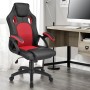 Juskys Racing Schreibtischstuhl Montreal Rot, Bürostuhl mit ergonomischer Form und roten Akzenten.