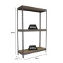 Graues PROREGAL Schwerlastregal Wood Beast mit 3 Ebenen, 200x240x45 cm, Fachlast 400 kg.