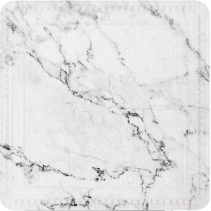 Anthrazitfarbene Kleine Wolke Duscheinlage Marble, 55x55 cm, mit Marmor-Optik.