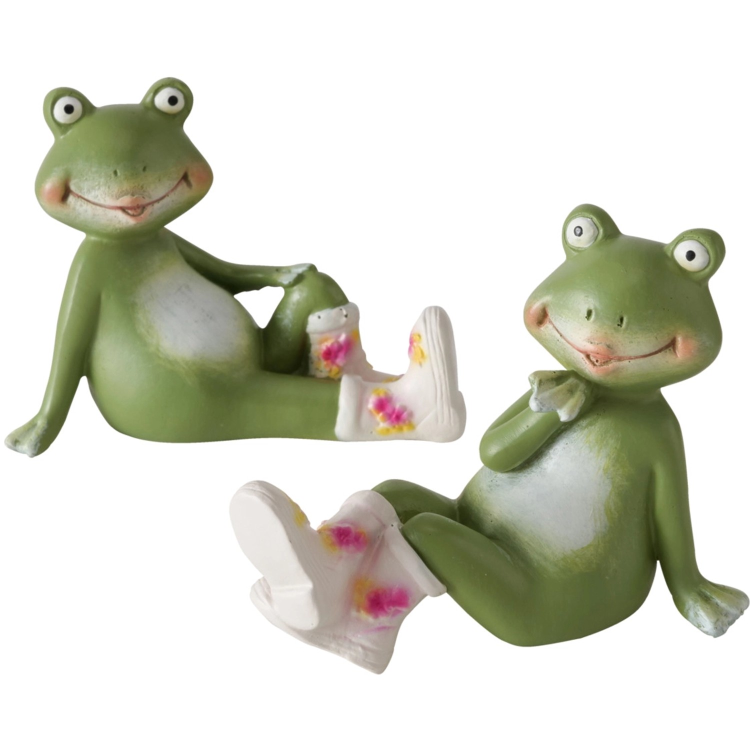 Boltze Deko-Figur Frosch Hippie 2-fach Sortiert Grün