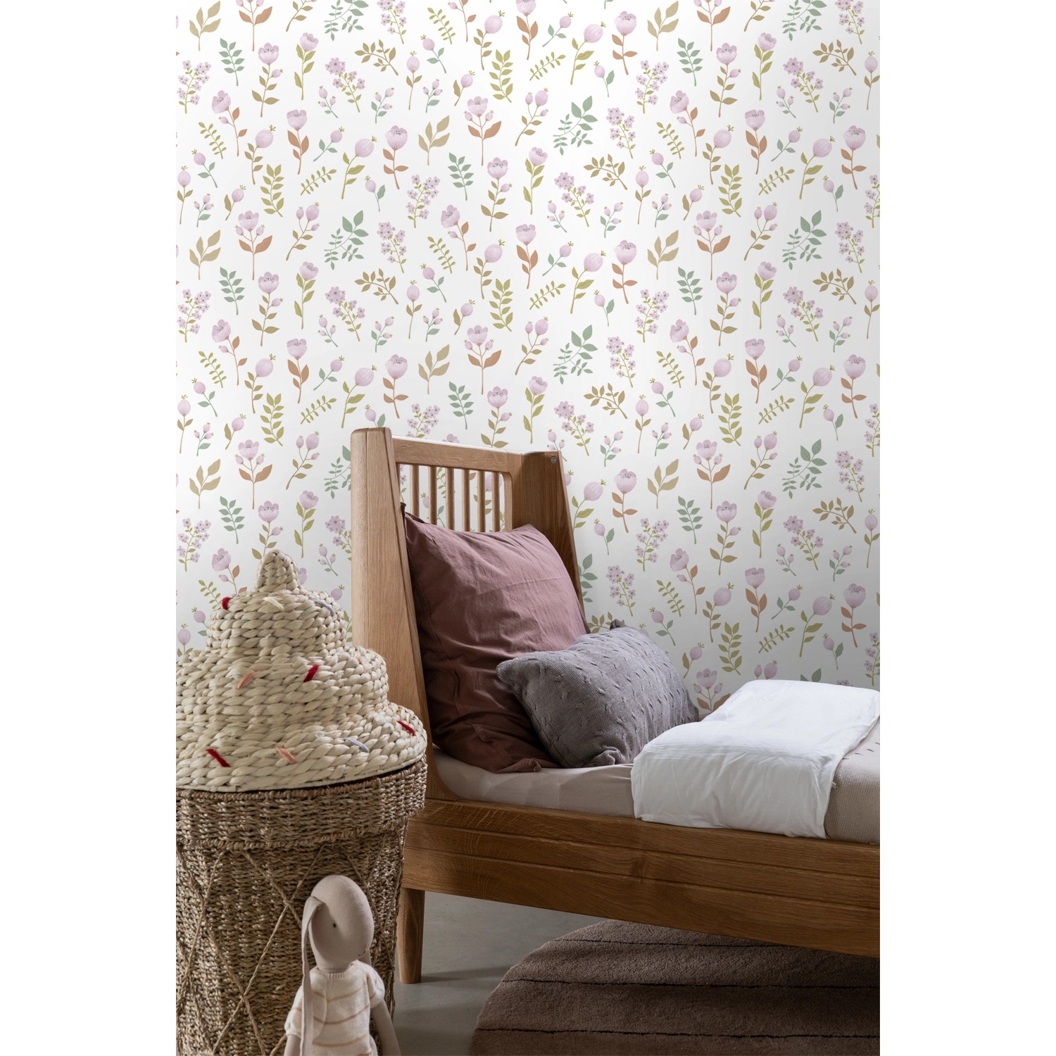 ESTAhome Tapete Blumen Violett und Graugrün 50 x 900 cm 139975 günstig online kaufen