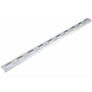 Weiße Wandschiene, 50 cm, zur Befestigung von Regalböden im Möbelbau.
