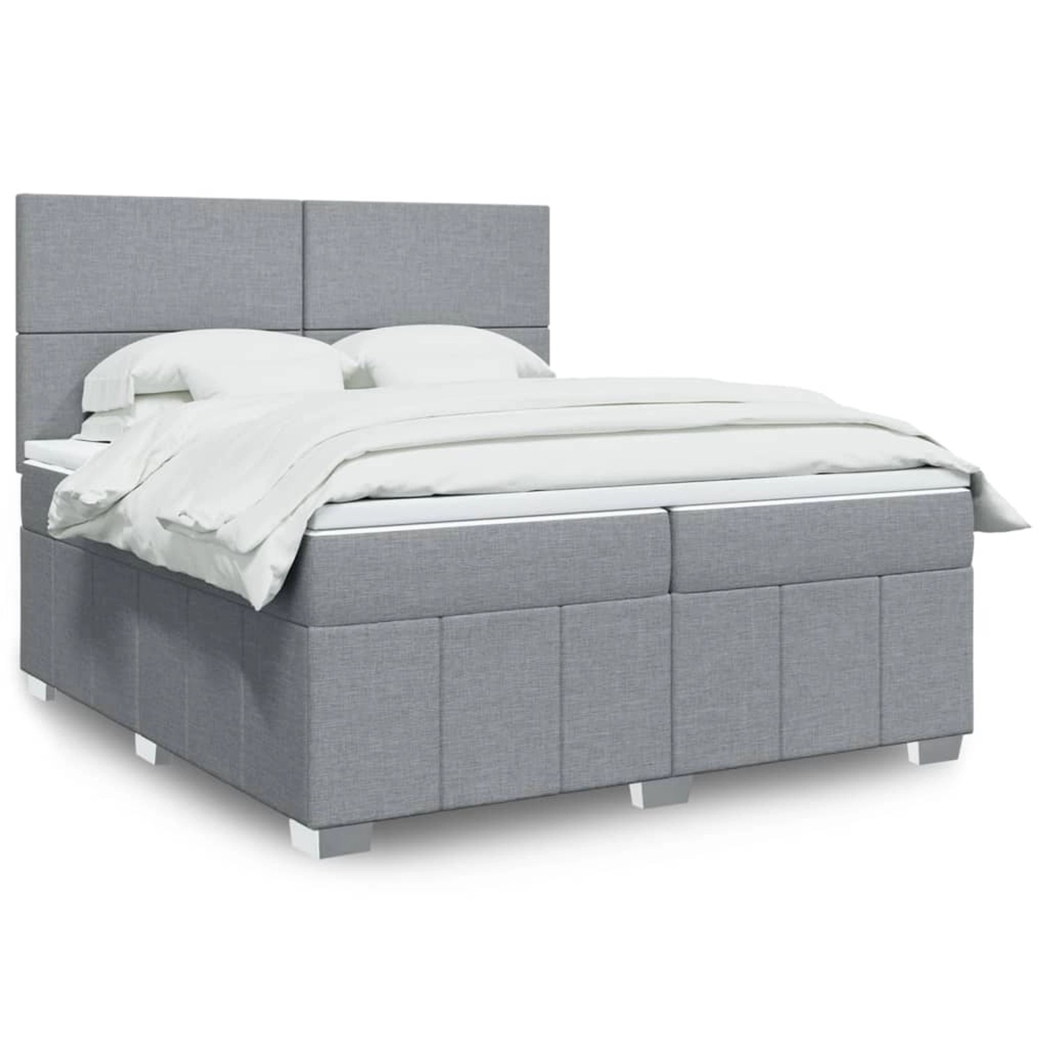 vidaXL Boxspringbett mit Matratze Hellgrau 200x200 cm Stoff 3294068 günstig online kaufen