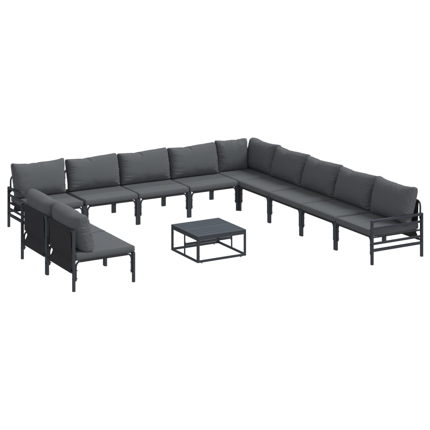 vidaXL Garten-Sofa-Set 12-Tlg Anthrazit Stahl 3379001 günstig online kaufen