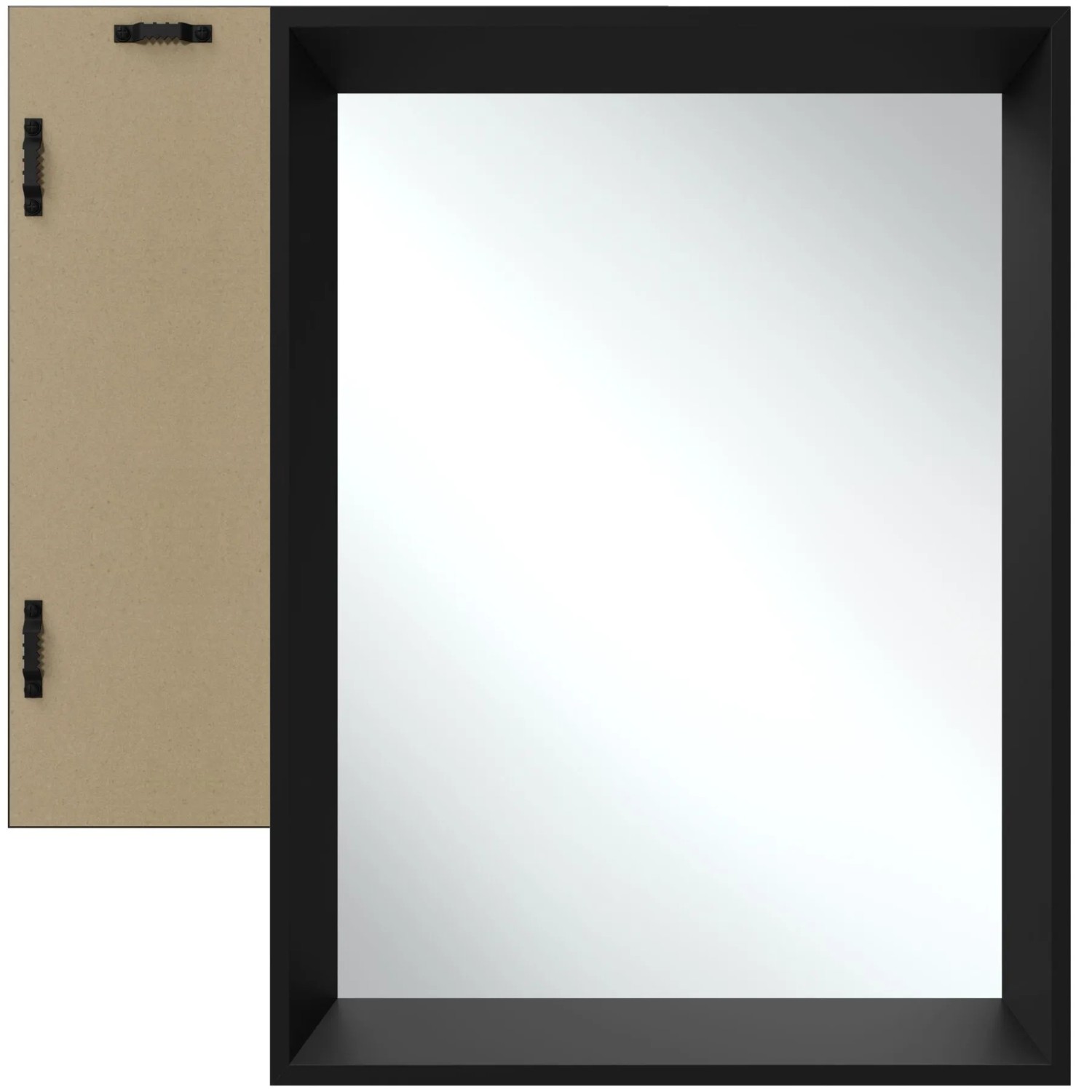 Tectake Rechteckiger Wandspiegel Elina 40 x 3 8 x 60 cm Robuster Rahmen Aus Langlebigem Kunststoff  3 80 x 40 x 60 cm Schwarz