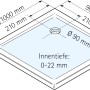 Technische Zeichnung: Schulte Duschwannen-Set Quadrat, 90x90 cm, Alpinweiß, Maße und Ablaufposition