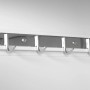 Hakenleiste mit 4 Haken zur Montage in der MCW Fahrradgarage H66, Metall, hellgrau.