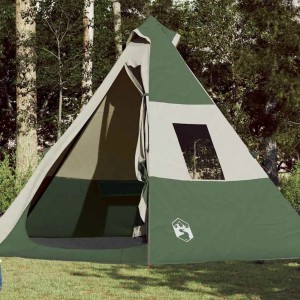 vidaXL Tipi-Campingzelt 7 Personen Grün Wasserdicht 94427