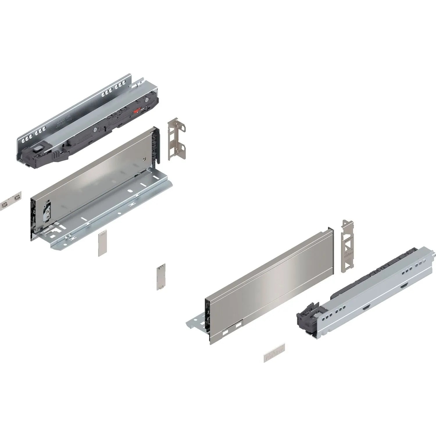 Blum Legrabox Pure Set Höhe M Tip-On Vollauszug 300 mm 40 kg Inox 1 Paar