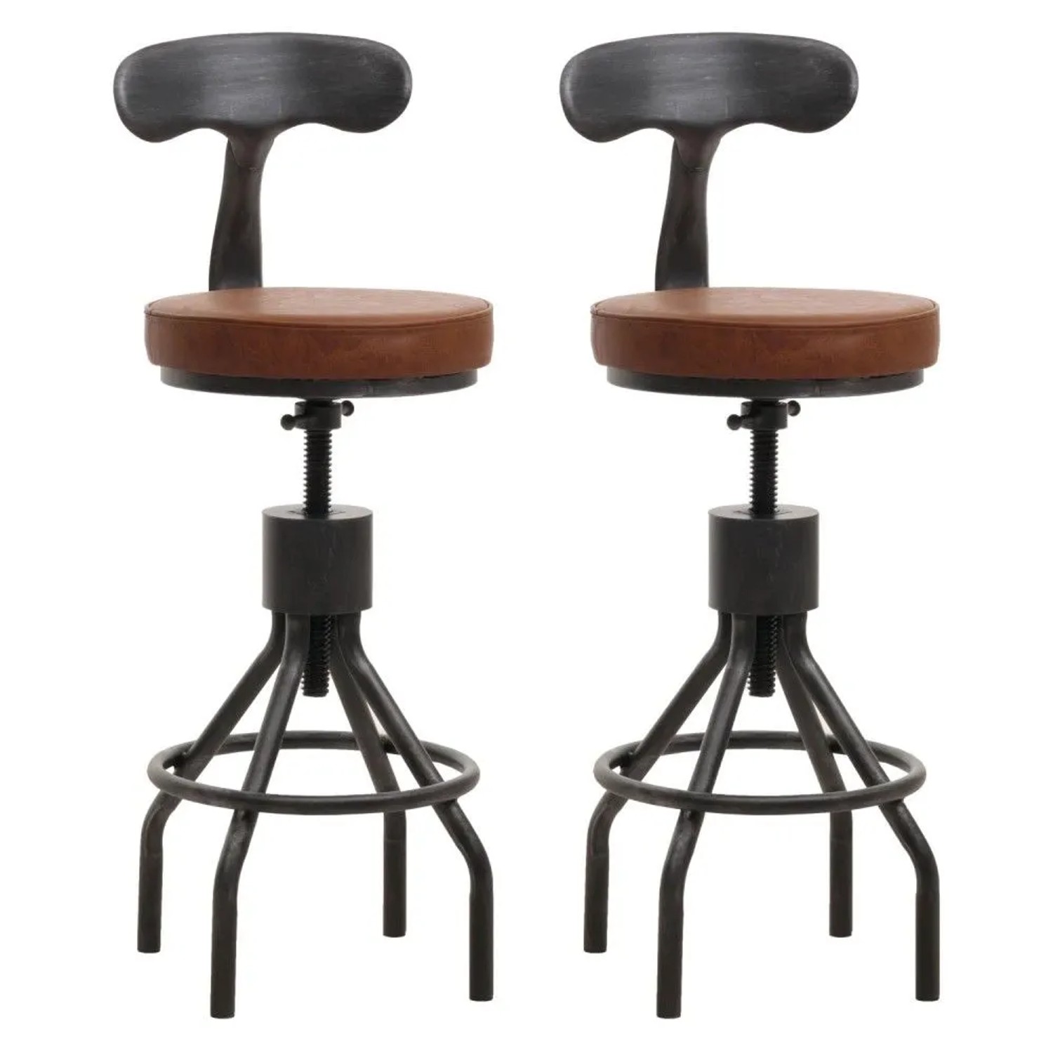 MCW 2er-Set Barhocker N22 Braun
