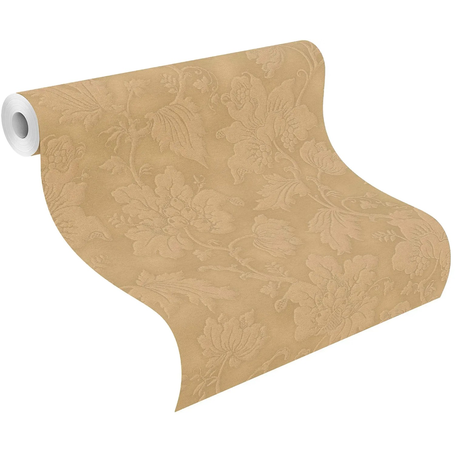 Rasch Vliestapete Trianon XIII 570472, goldene Ranken auf Rolle.