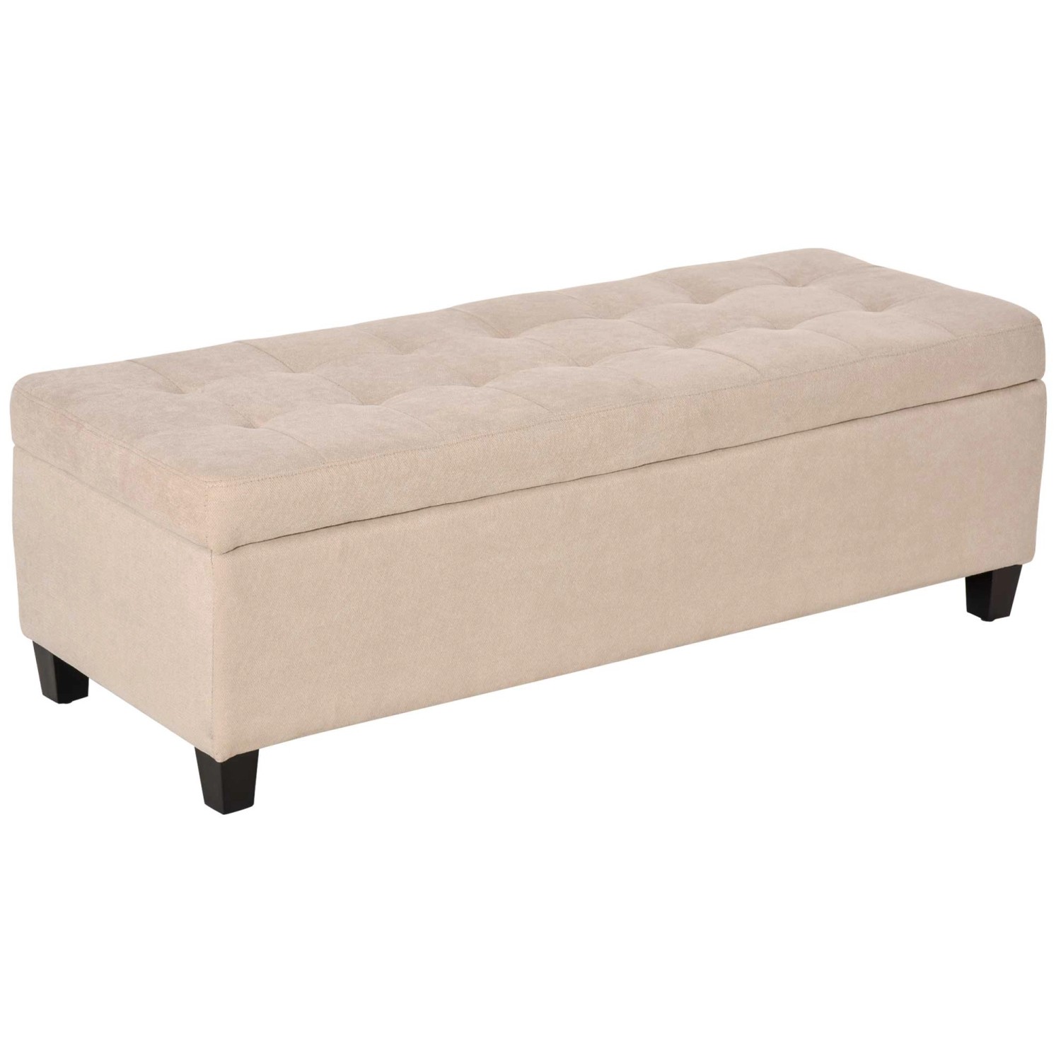 HOMCOM Sitzbank mit Stauraum Deckel Leinenoptik Beige 125 x 49 x 41,5 cm