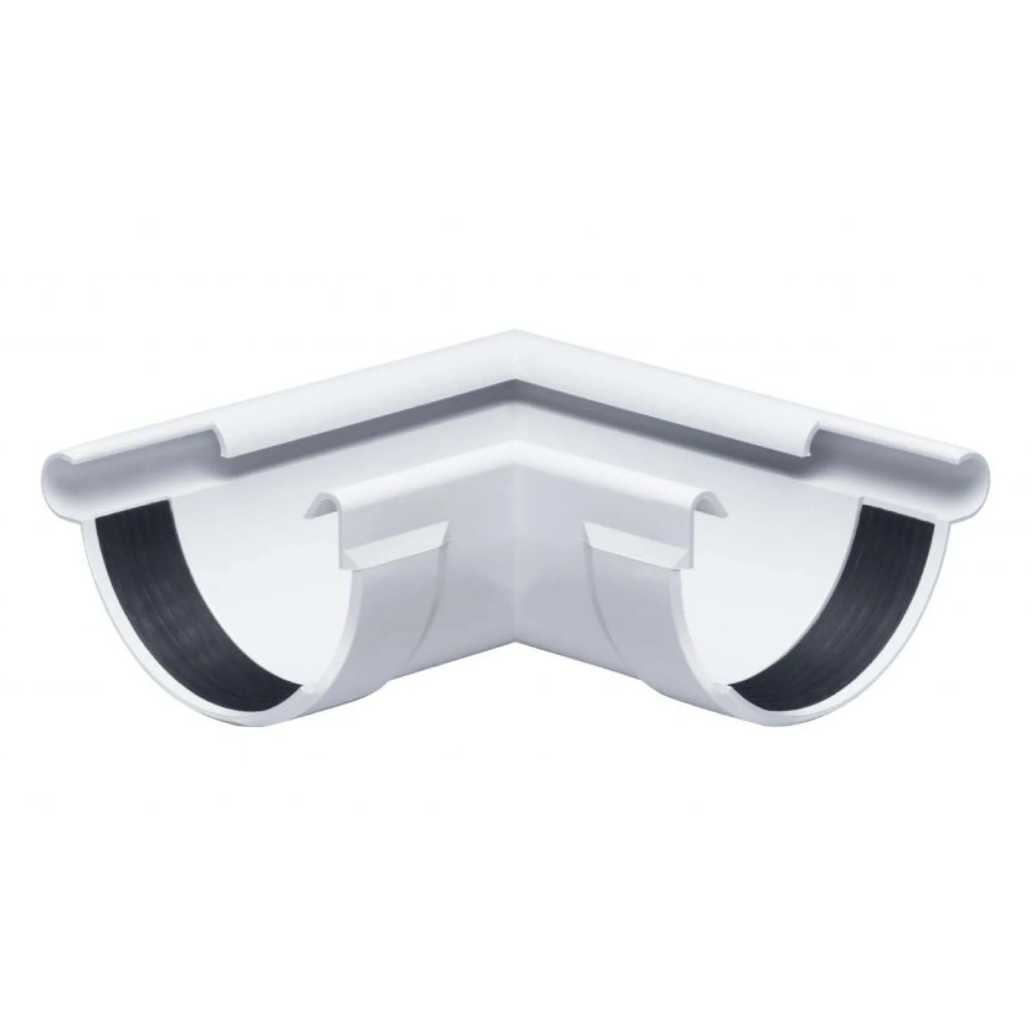 Inefa Rinnenwinkel 90 Grad Außeneck NW 100 Halbrund PVC Weiß