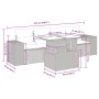vidaXL 5-tlg. Garten-Sofagarnitur braun Poly Rattan mit Maßangaben.