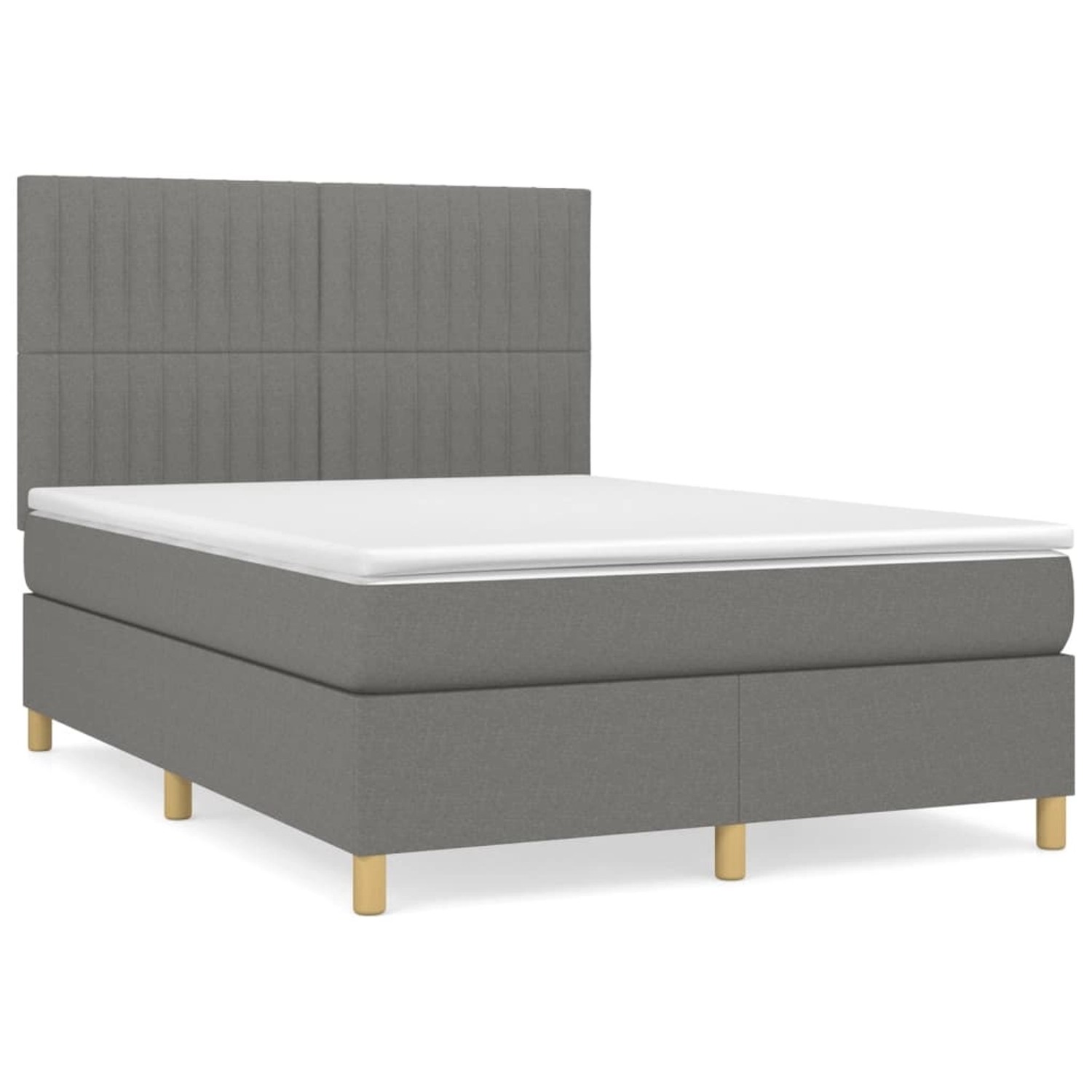 vidaXL Boxspringbett mit Matratze Dunkelgrau 140x200 cm Stoff 3142498 günstig online kaufen