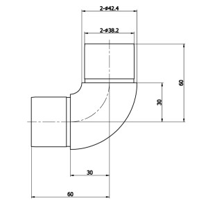 SOTECH Handlauf Rohrbogen 90 Grad Ø42,4 mm Edelstahl