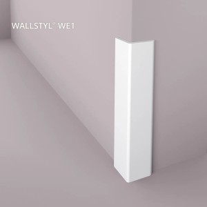 Weißes NOEL & MARQUET Kantenschutz-Profil WE1 WALLSTYL als Zierleiste an einer Wand.