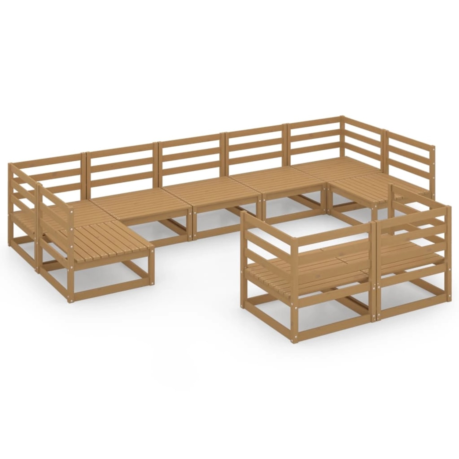 vidaXL 9-tlg Garten-Lounge-Set Massivholz Kiefer Modell 40 günstig online kaufen