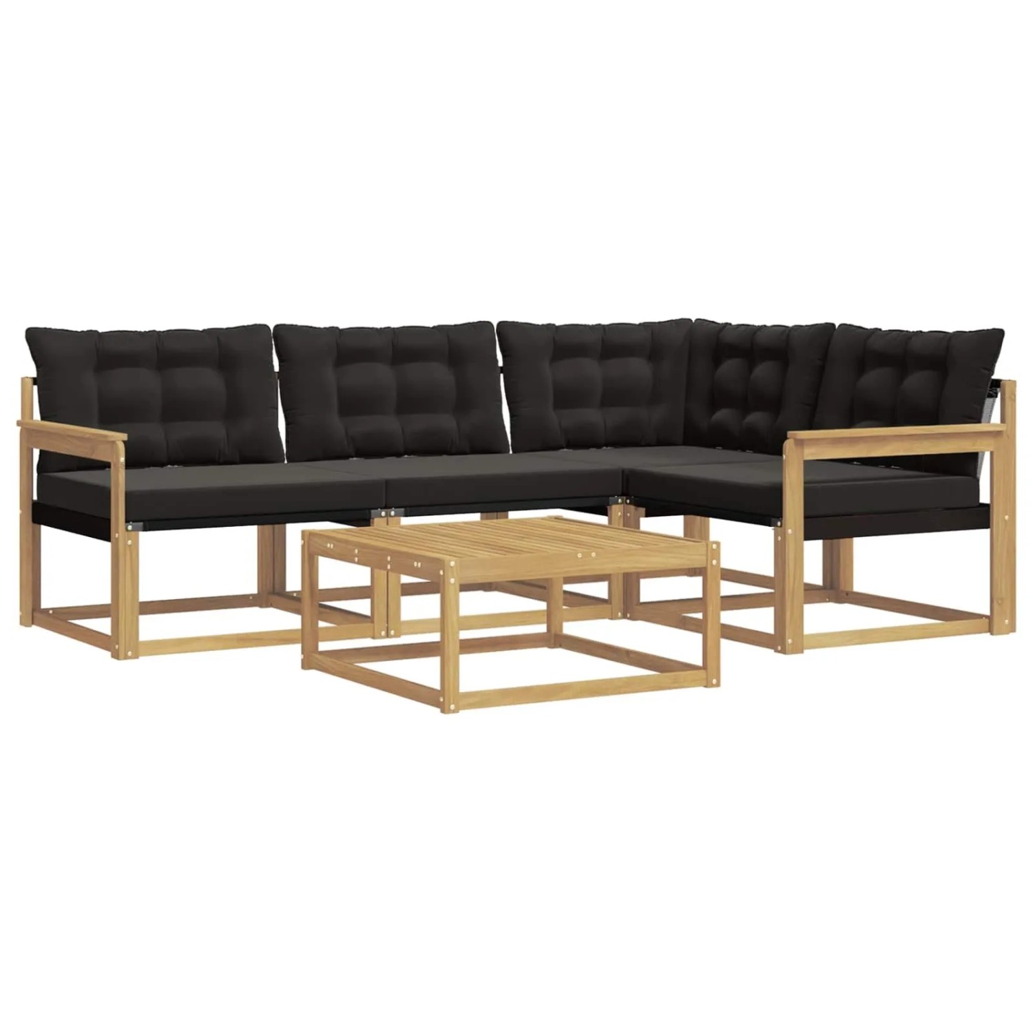 vidaXL Outdoor-Sofagarnitur 5 Stk Weiß und Schwarz 79 x 79 x 37 cm 3388654
