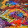 Farbenfrohes Kunstobjekt aus CreativEpoxy Epoxidharz Resin, Spezialspachtel.