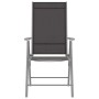 Silbernes 3-tlg. vidaXL Bistro-Set aus Aluminium und Textilene. Gartenmöbel mit Tisch und Stühlen.