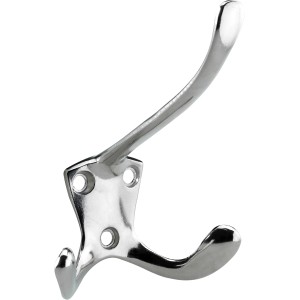 Hettich Garderobenhaken aus Stahl, vernickelt, 96x76x90mm, ideal für Hüte und Mäntel.
