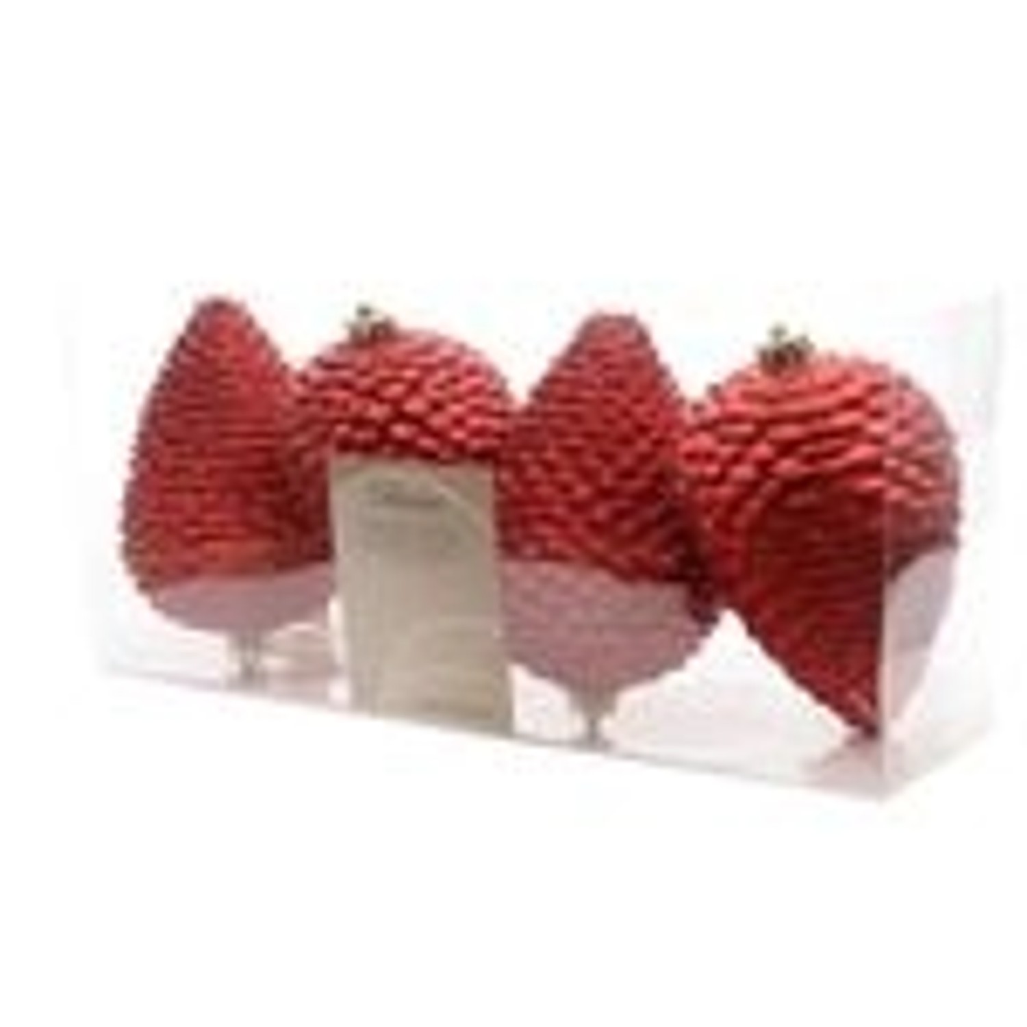 Kaemingk Christbaumschmuck Zapfen Bruchfest 7 cm H 12 cm 4 Stueck Rot