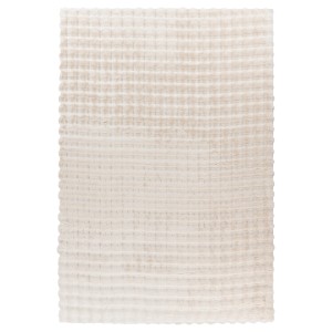 Elfenbeinfarbener Lalee Teppich Harmony, 80x150 cm, mit 3D-Struktur. Flauschiger Wohnzimmerteppich.