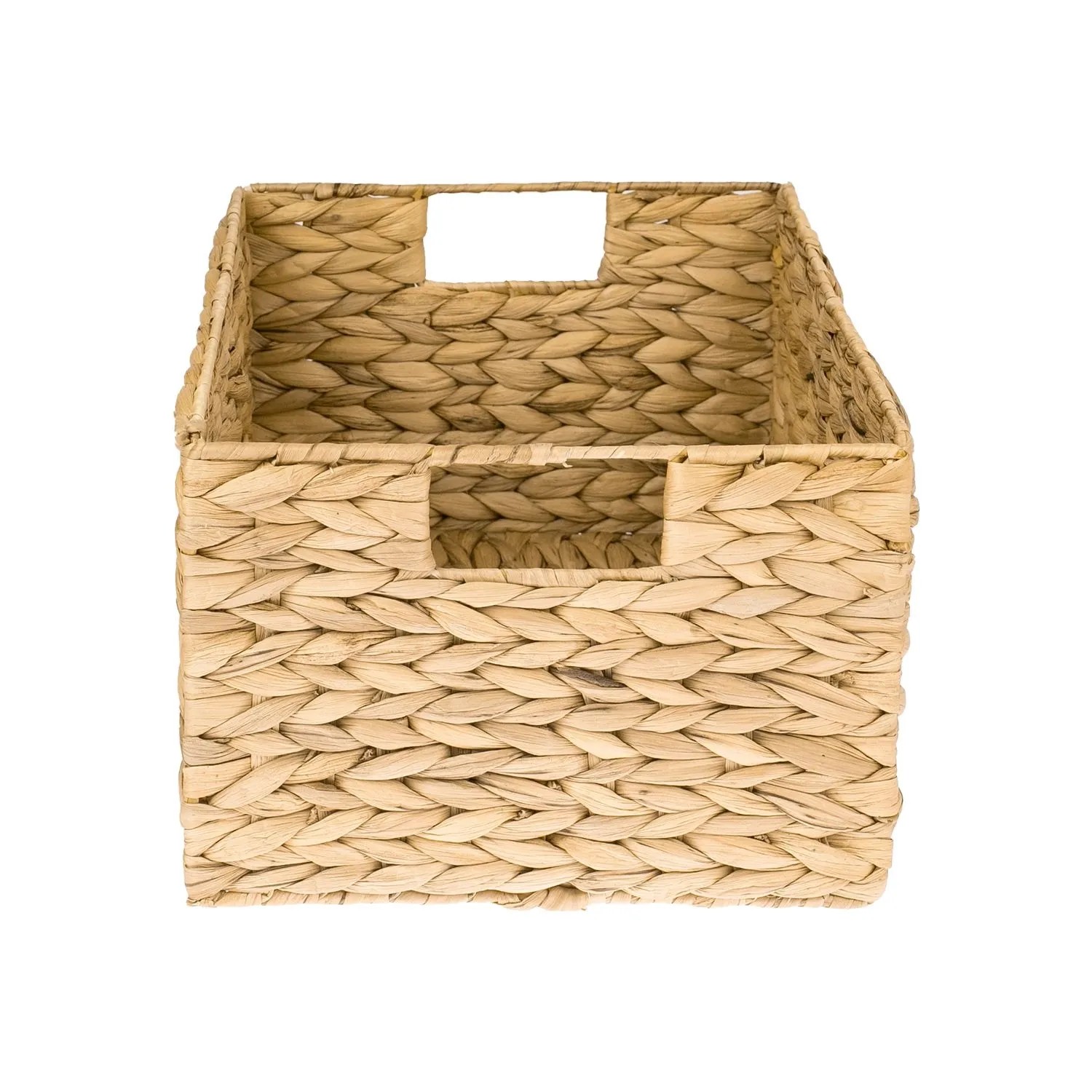 HMF 37241-S2 Aufbewahrungskorb Faltbarer Korb Geflochten Wasserhyazinthe Seegras 36 x 28 x 20 cm_2