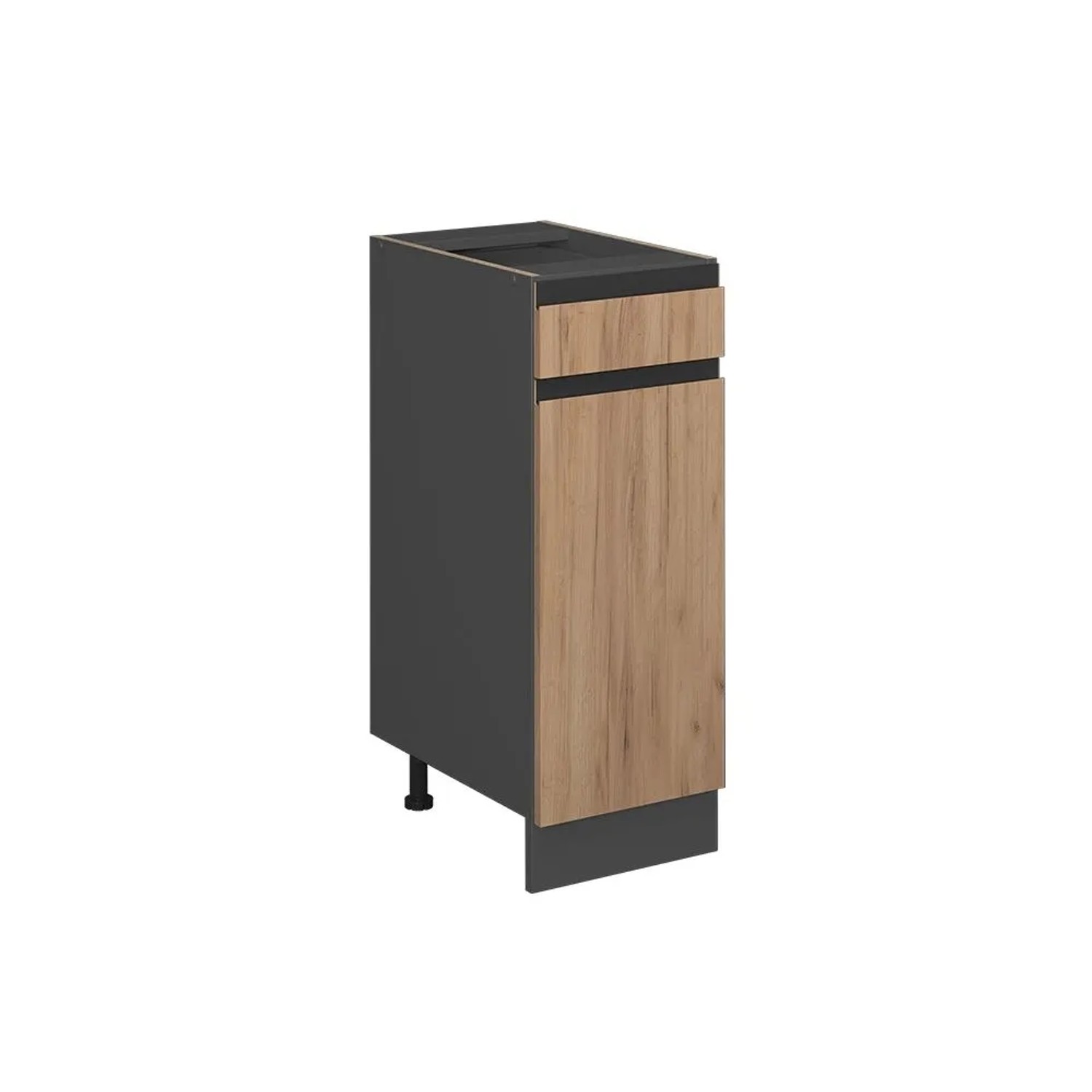 Vicco Küchenunterschrank R-Line Goldkraft Eiche Anthrazit 30 cm J-Shape ohne Arbeitsplatte